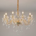 10 Light Champagne Candle Style Crystal Chandelier