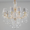 10 Light Gold Candle Style Crystal Chandelier