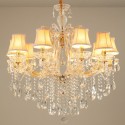 10 Light Gold Candle Style Crystal Chandelier