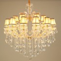 15 Light (10+5) 2 Tiers Gold Candle Style Crystal Chandelier