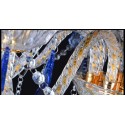 8 Light Gold Blue Candle Style Crystal Chandelier