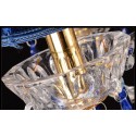 8 Light Gold Blue Candle Style Crystal Chandelier