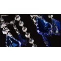 18 Light (12+6) 2 Tiers Gold Blue Candle Style Crystal Chandelier