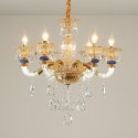 6 Light Champagne Candle Style Crystal Chandelier