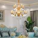 15 Light (10+5) 2 Tiers Champagne Candle Style Crystal Chandelier