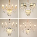 8 Light Gold Silver Candle Style Crystal Chandelier