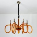 6 Light Amber Candle Style Crystal Chandelier