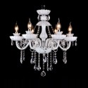 6 Light White Candle Style Crystal Chandelier