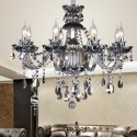 8 Light Gray Candle Style Crystal Chandelier