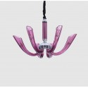 6 Light Purple Candle Style Crystal Chandelier