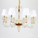 8 Light Clear Gold Candle Style Crystal Chandelier