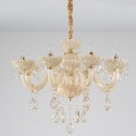 8 Light Champagne Candle Style Crystal Chandelier