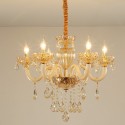 6 Light Champagne Candle Style Crystal Chandelier