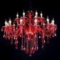 18 Light (12+6) 2 Tiers Red Candle Style Crystal Chandelier