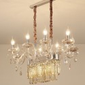 8 Light Silver Cognac Colour Candle Style Crystal Chandelier