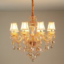 6 Light Amber Candle Style Crystal Chandelier