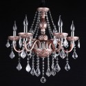 6 Light Coffee Candle Style Crystal Chandelier