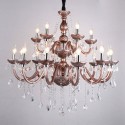 18 Light (12+6) 2 Tiers Coffee Candle Style Crystal Chandelier