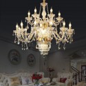 18 Light (12+6) 2 Tiers Gold Candle Style Crystal Chandelier