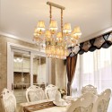 8 Light Amber Candle Style Crystal Chandelier