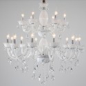 18 Light (12+6) 2 Tiers White Candle Style Crystal Chandelier