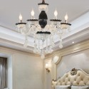 6 Light Black Candle Style Crystal Chandelier