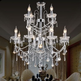 13 Light (8+4+1) 3 Tiers American Silver Retro Chandelier