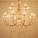 16 Light (10+5+1) 3 Tiers American Gold Retro Chandelier