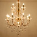 13 Light (8+4+1) 3 Tiers American Gold Retro Chandelier