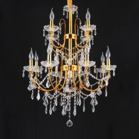 13 Light (8+4+1) 3 Tiers American Gold Retro Chandelier