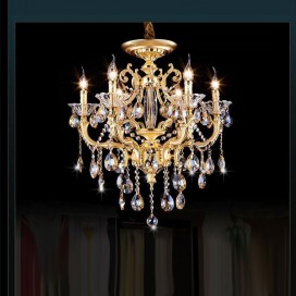 6 Light Zinc Alloy Gold Chandelier