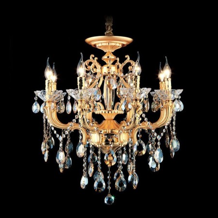 8 Light Zinc Alloy Gold Chandelier