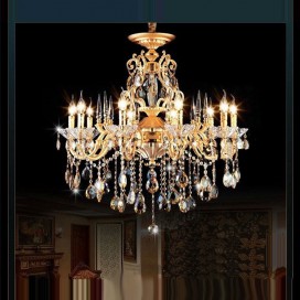 10 Light Zinc Alloy Gold Chandelier