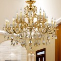 15 Light (10+5) 2 Tiers Zinc Alloy Gold Chandelier