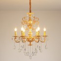 6 Light Zinc Alloy Gold Chandelier