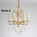 6 Light Zinc Alloy Gold Chandelier