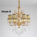 6 Light Zinc Alloy Gold Chandelier