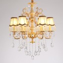 6 Light Zinc Alloy Gold Chandelier