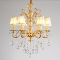 6 Light Zinc Alloy Gold Chandelier