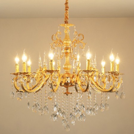 10 Light Zinc Alloy Gold Chandelier