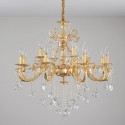 12 Light (8+4) 2 Tiers Zinc Alloy Gold Chandelier