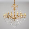 18 Light (12+6) 2 Tiers Zinc Alloy Gold Chandelier