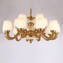 15 Light (10+5) 2 Tiers Zinc Alloy Marble Retro Luxurious Chandelier