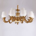 15 Light (10+5) 2 Tiers Zinc Alloy Marble Retro Luxurious Chandelier