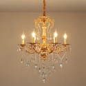 6 Light Zinc Alloy Gold Luxurious Chandelier