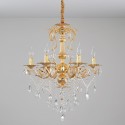 6 Light Zinc Alloy Gold Luxurious Chandelier