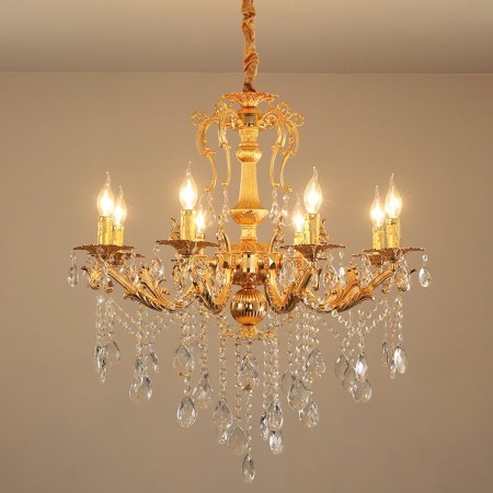 8 Light Zinc Alloy Gold Luxurious Chandelier