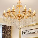 18 Light (12+6) 2 Tiers Zinc Alloy Gold Luxurious Chandelier