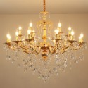 18 Light (12+6) 2 Tiers Zinc Alloy Gold Luxurious Chandelier