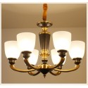 6 Light American Brass Retro Modern Chandelier